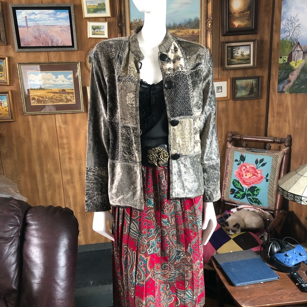 Funky Boho Patchwork Blazer Jacket - Picture 3 of 10
